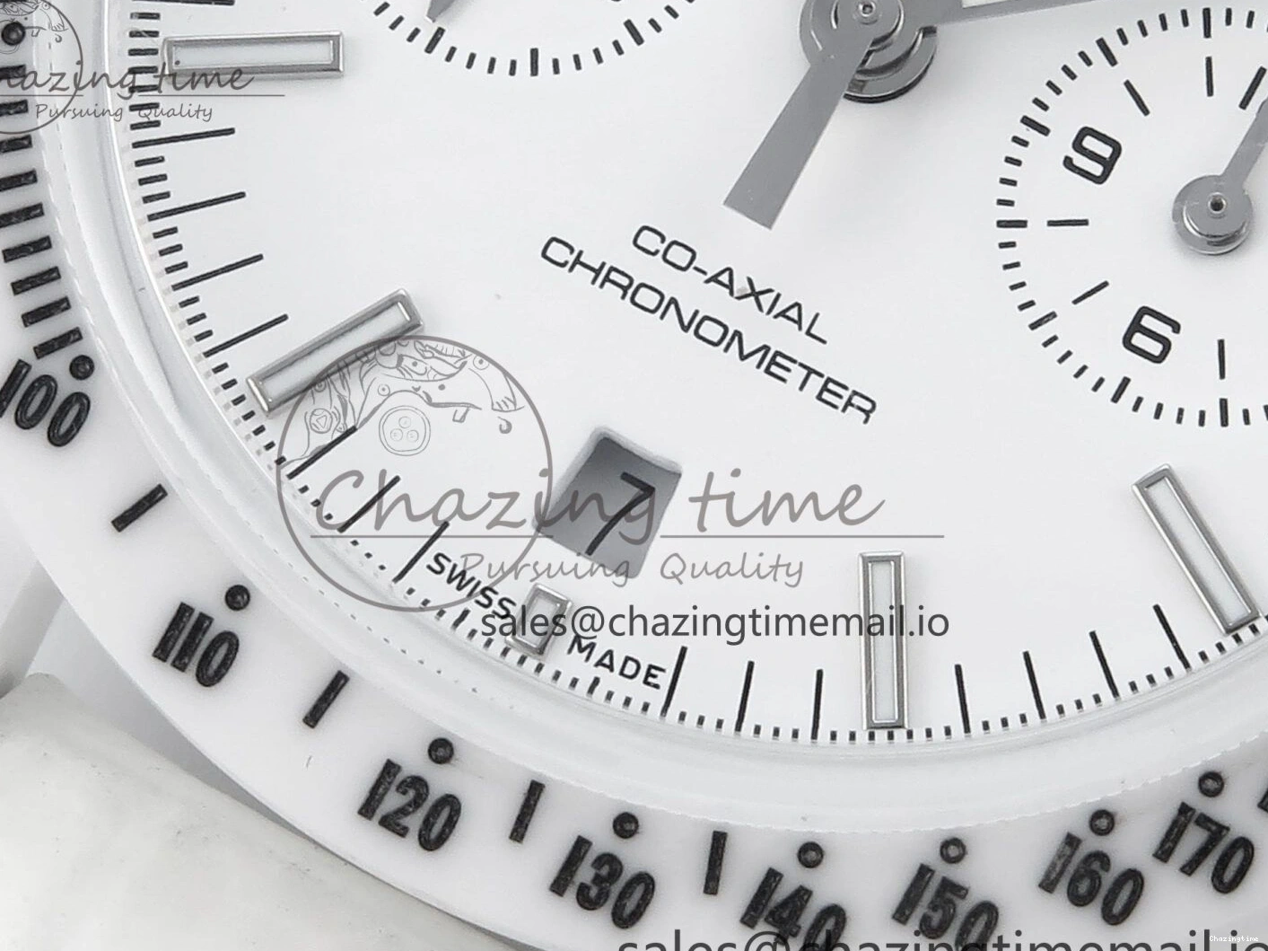 0522 Speedmaster White Side Of The Moon N1F 1:1 Best Edition White Dial White Ceramic on White Leather Strap A GoAnywhere 7694